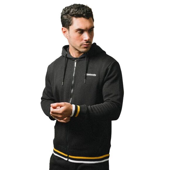 Lambretta Mens AW24 Full Zip Hoodie / Black/Gold